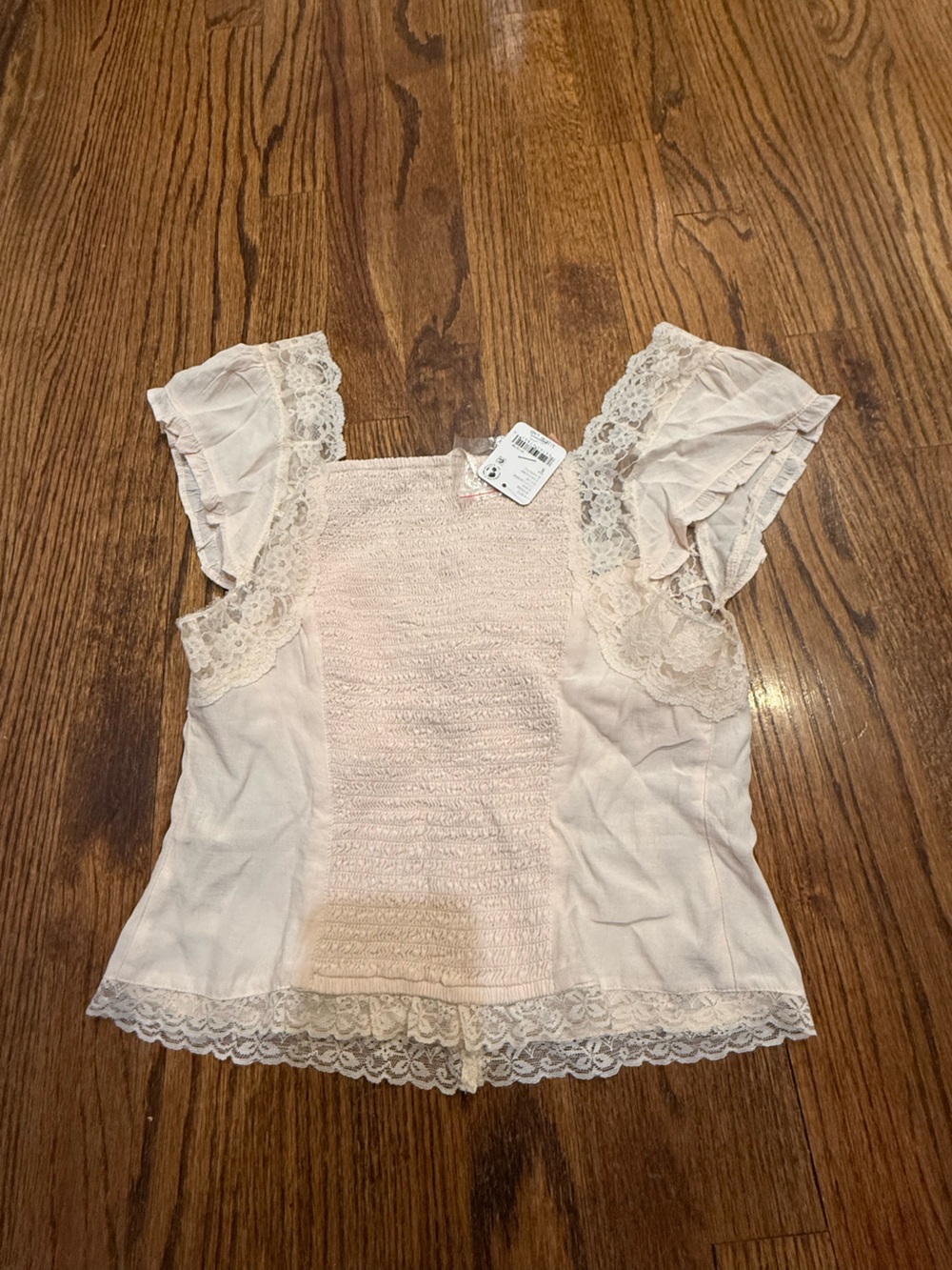 Free People Arlo Lace Too in Cream Pink - Picture 10 of 11